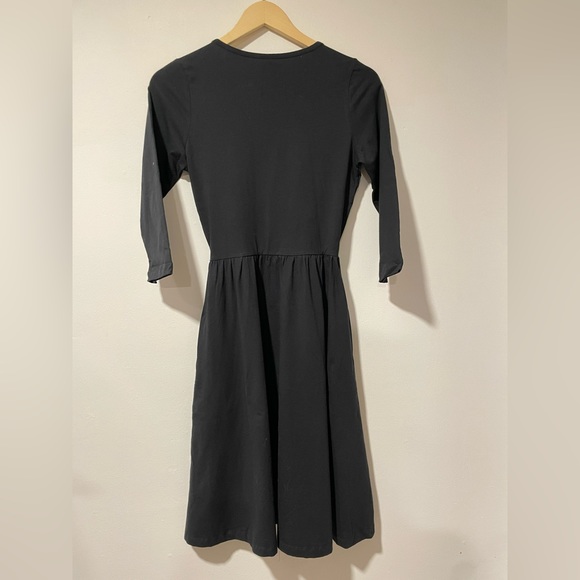 Black faux wrap midi dress - Picture 2 of 3